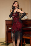 Black Spaghetti Straps Sequined 1920s Dress