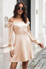 Load image into Gallery viewer, Burgundy Off Shoulder Short Prom Dress