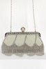 Load image into Gallery viewer, Black Beaded Fringes Party Handbag