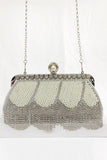 Black Beaded Fringes Party Handbag