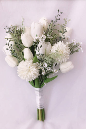 White Bridesmaid lily Flower Bouquet