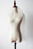 White Handmade Beaded Mid-Length Bridal Veil