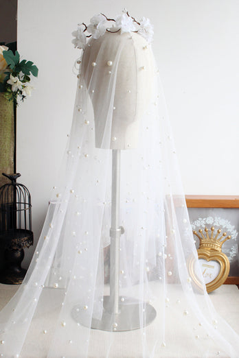 Wedding Two Tier Pearl Bridal Veils