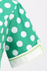 Load image into Gallery viewer, Green White Dot Vintage Dress with Short Sleeves