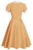 Load image into Gallery viewer, Yellow Vintage Solid 1950s Dress
