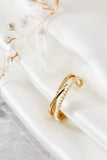 Golden Zircon Ring with Pearl