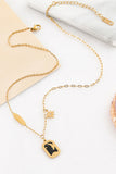 Gold Enamel Necklace Clavicle Chain