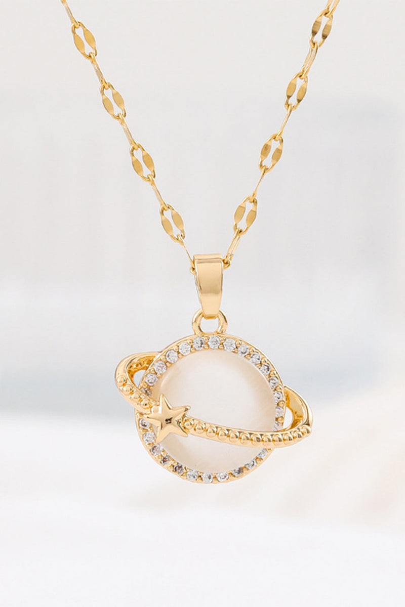 Load image into Gallery viewer, Golden Fashion Planet Cat&#39;s Eye Necklace