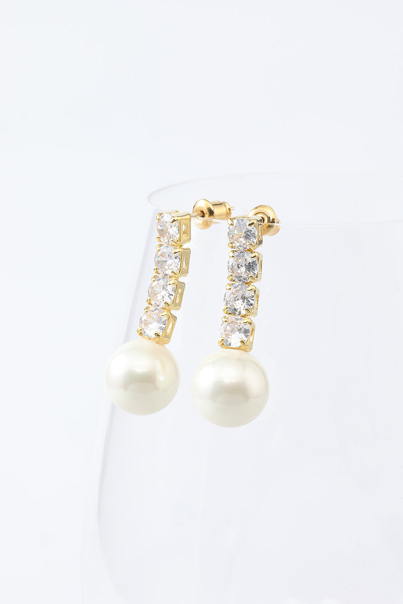 Load image into Gallery viewer, Crystal Pearl Earrings