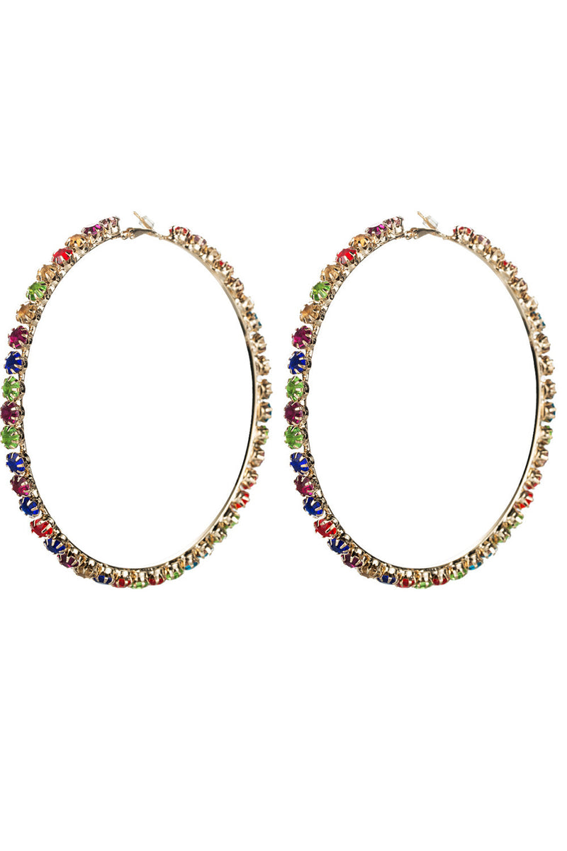 Load image into Gallery viewer, Colorful Beaded Hoop Earring