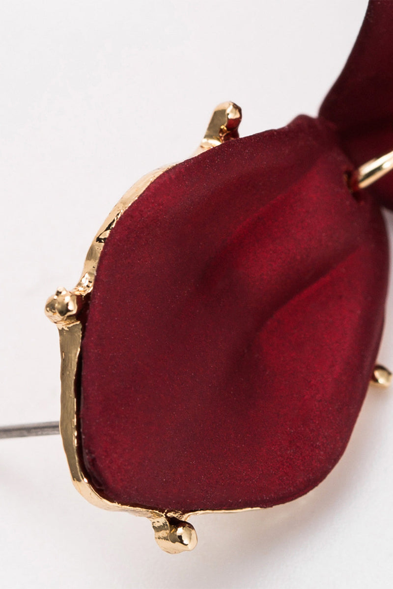 Load image into Gallery viewer, Red Petal drop Earrings