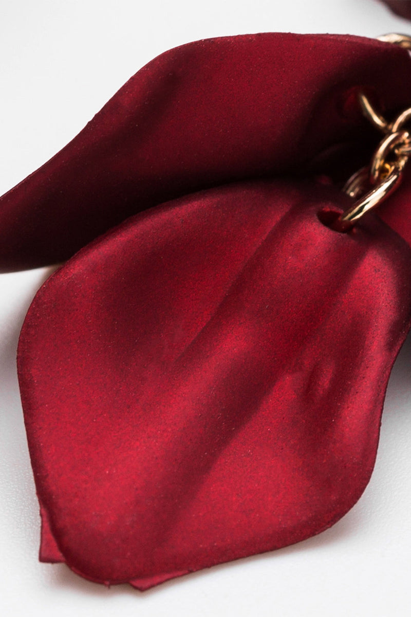 Load image into Gallery viewer, Red Petal drop Earrings