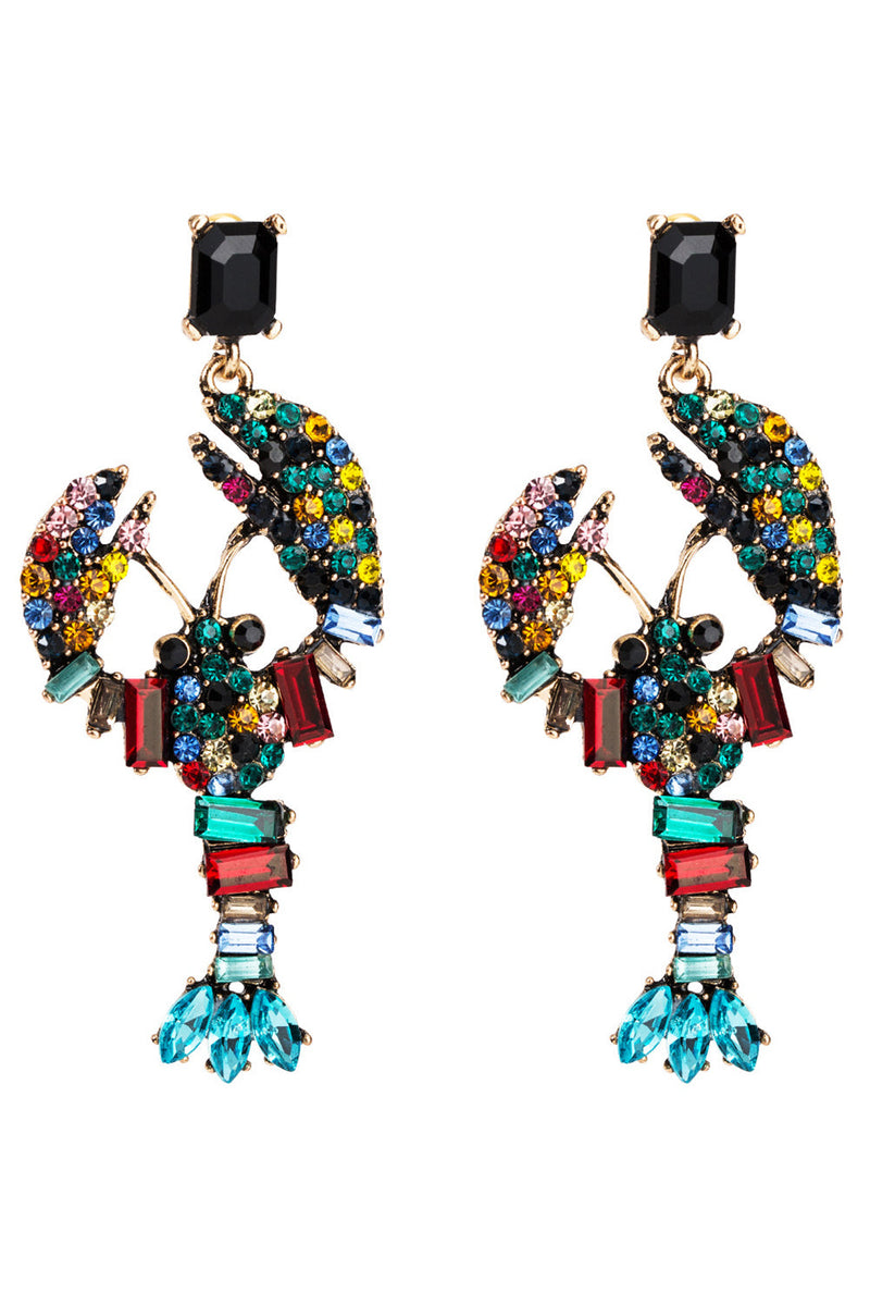 Load image into Gallery viewer, Colorful Lobster Beaded Earrings