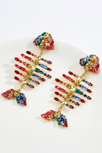 Colorful Beaded Fishbone Earrings