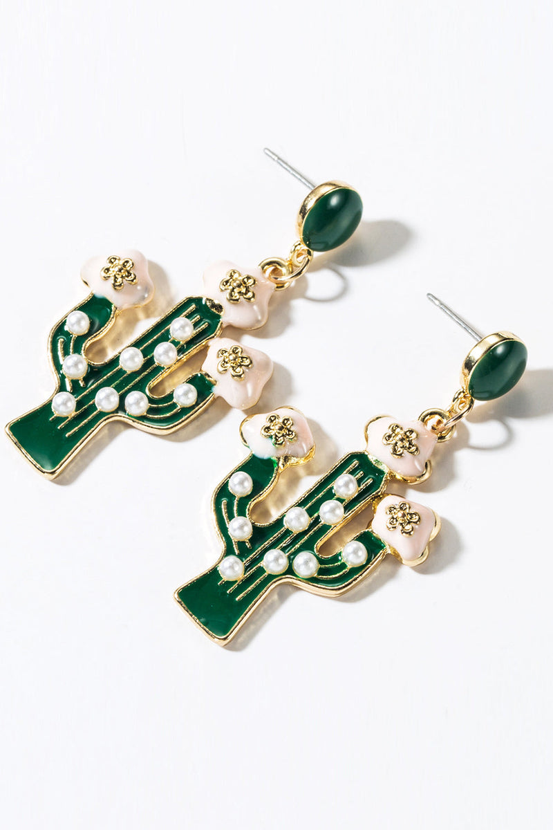 Load image into Gallery viewer, Green Plant Drop Earrings