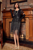 Luxurious Sequined Beaded Fringe 1920s Dress