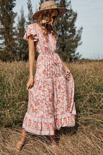 Floral Print Summer Boho Dress