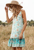 Load image into Gallery viewer, Green Flower Print Summer Boho Dress