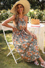 Load image into Gallery viewer, Halter Floral Print Green Summer Dress