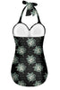 Load image into Gallery viewer, Black One Piece Halter Swimsuit