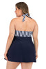 Load image into Gallery viewer, Plus Size Black and White Striped Swimwear