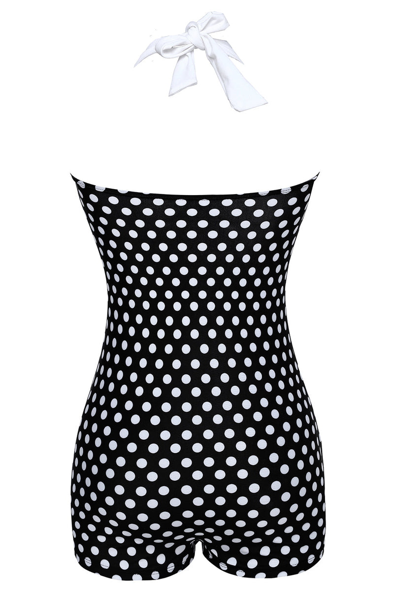 Load image into Gallery viewer, Plus Size Black and White Polka Dots Swimwear Shorts