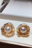 Natural Pearls Metal Earrings