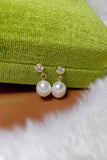 White Pearl Earrings