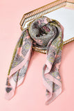 Blush Leaves Printed Square Scarf