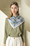 Blush Leaves Printed Square Scarf