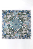 Blue Leaves Printed Square Scarf