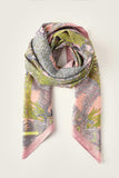 Blue Leaves Printed Square Scarf