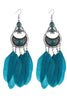 Load image into Gallery viewer, Peacock Blue Boho Style Drop Earrings