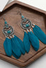Load image into Gallery viewer, Peacock Blue Boho Style Drop Earrings