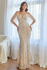 Load image into Gallery viewer, Glitter Mermaid Apricot Sequins Prom Dress