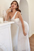 Load image into Gallery viewer, White One Shoulder Sequins Mermaid Prom Dress
