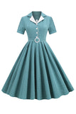 Retro Style Red Plaid 1950s Dress