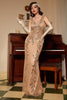 Load image into Gallery viewer, Champagne Sequins Gatsby 1920s Prom Dress