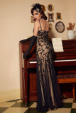 Red Sequins Spaghetti Straps Long 1920s Dress