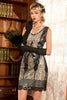 Load image into Gallery viewer, Sheath Black Nud 1920s Gatsby Dress