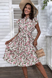 Floral Print Summer Dress with Ruffles