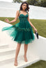 Load image into Gallery viewer, Green Beading Tulle Short Graduation Dress