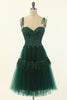 Load image into Gallery viewer, Green Beading Tulle Graduation Dress