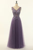 Load image into Gallery viewer, Tulle Purple A-line Prom Dress