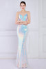 Load image into Gallery viewer, Dazzle Light White Seuiqned Mermaid Prom Dress