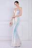 Load image into Gallery viewer, Dazzle Light White Seuiqned Mermaid Prom Dress