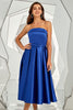 Load image into Gallery viewer, Royal Blue Strapless Graduation Dress