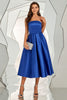 Load image into Gallery viewer, Royal Blue Strapless Graduation Dress