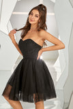 Black Sweetheart Graduation Dress