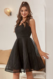 Black V Neck Graduation Dress